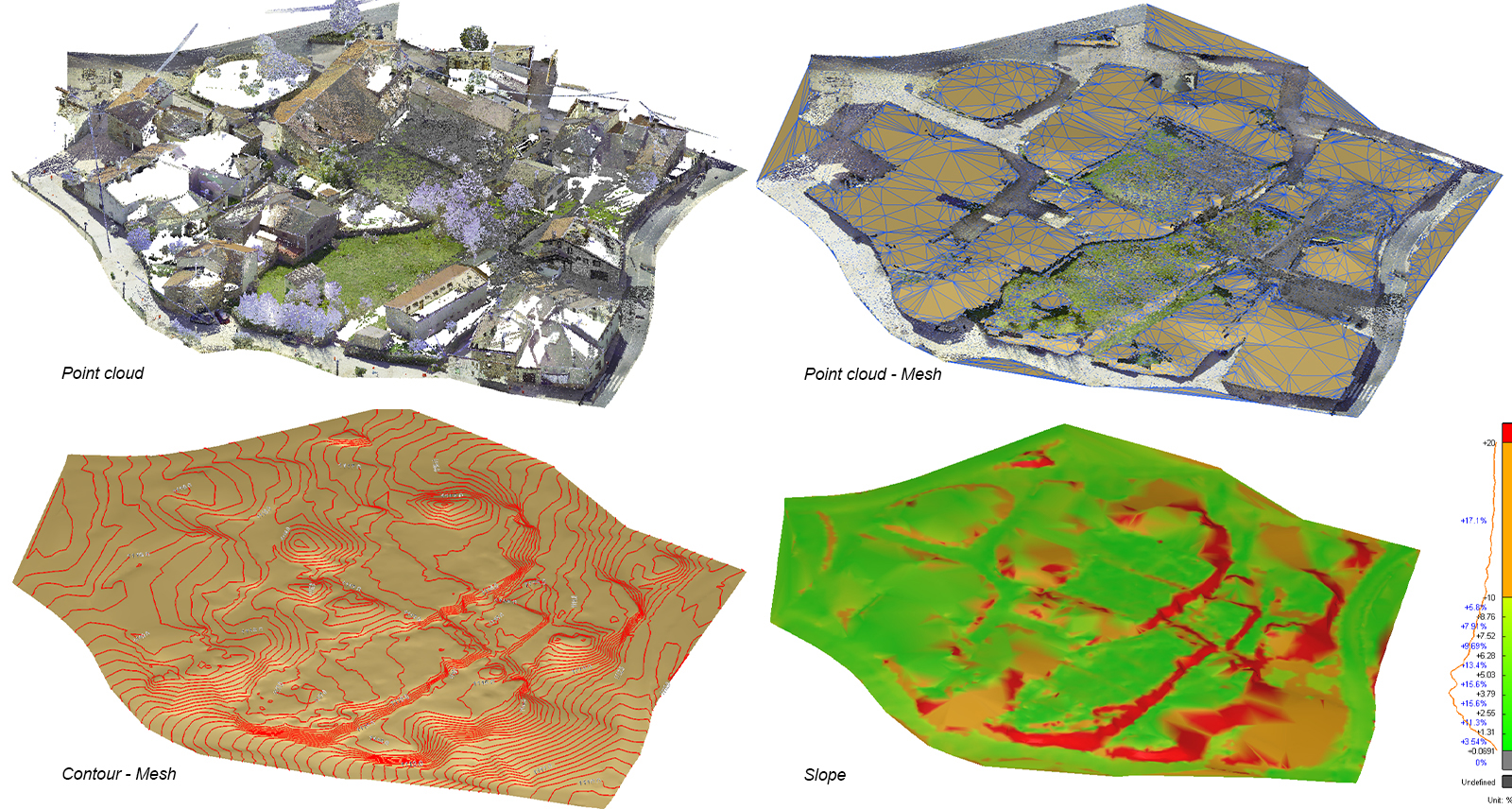 Point cloud image of Pradena del Rincon village in Spain taken with RTC360